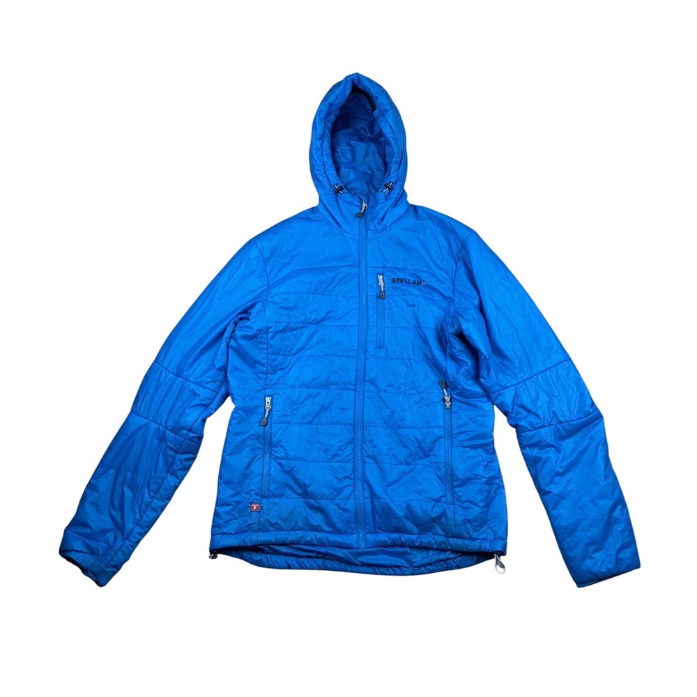 Stellar Equipment Blue Primaloft Hooded Puffer Jacket Womens Medium Outdoor Mid